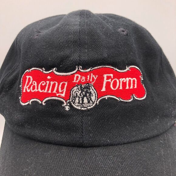 Daily Racing Form Ball Cap Hat Unisex Black Embroidered Horse Racing - Picture 2 of 7